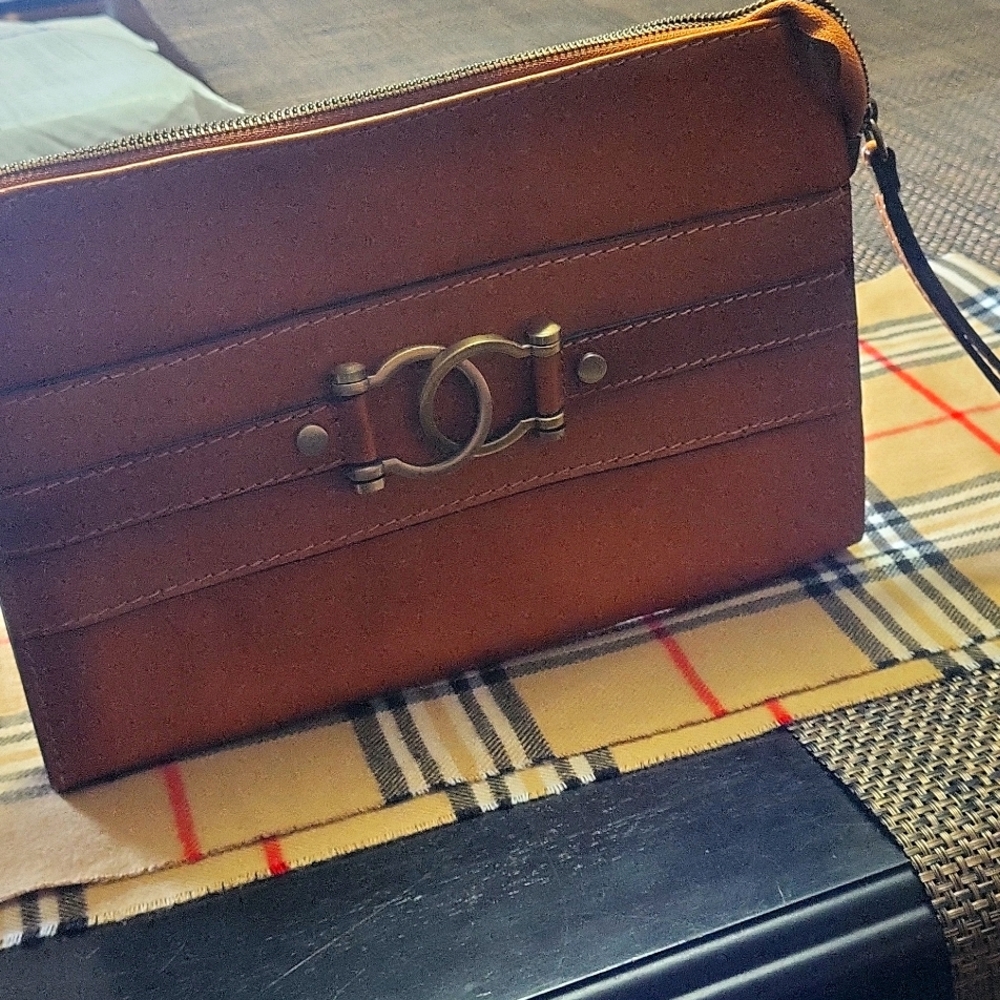 Pratesi Italian leather wristlet clutch